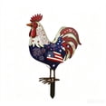 thumbnail image 5 of Patriotic Metal Rooster Stake, Red White Blue Yard Sculpture, 4th Of July Ground Insert, Rustic Metal Ornament for Porch Lawn Garden Outdoor Decor, 5 of 8