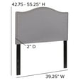 thumbnail image 6 of Flash Furniture Lexington Upholstered Twin Size Headboard with Accent Nail Trim in Light Gray Fabric, 6 of 7