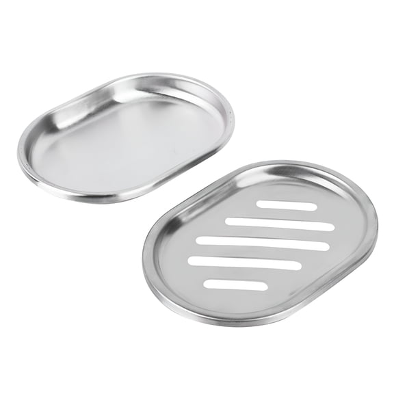 ACDANC Double-Layer Stainless Steel Soap Dish with Large Draining Strip and Soap Case Holder
