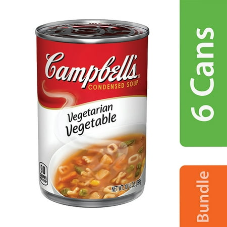 (6 Cans) Campbell's Condensed Vegetarian Vegetable Soup, 10.5 (Best Healthy Vegetable Soup Recipe)