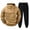 28# Earthy Yellow, variant on Men's Cargo Sweatsuit 2 Piece Set Quarter Zip Hoodie and Sweatpants Set Joggers Outfit Causal Sport Tracksuits Black M