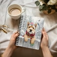 thumbnail image 3 of Playful Cairn Terrier Welcomes Winter Snowy Day with Cardinal Bird Spiral Bound Journal Cairns Dog Lover 5x7in Spiral Notebook - 2017, 3 of 5