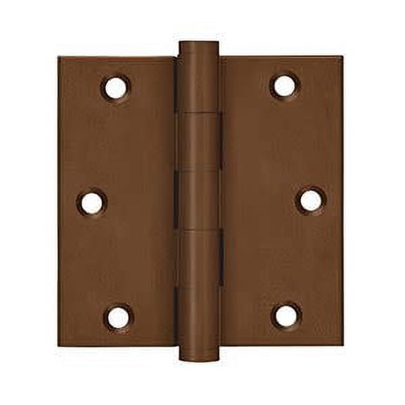 Deltana Dsb3510 3.5" X 3.5" Solid Brass Square Corner Plain Bearing Mortise Hinge - Bronze