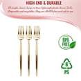 thumbnail image 3 of Smarty 8.4" Shiny Gold Moderno Disposable Plastic Dinner Forks 300ct, 3 of 5