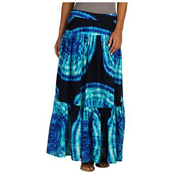 Jones New York Sport Tiered Tie Dye Print Maxi Cotton Skirt, Multi (4)
