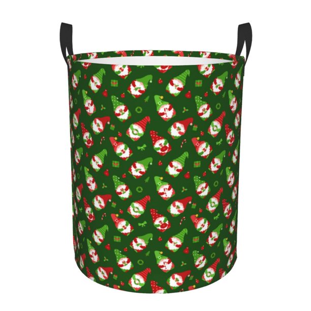 Balery Gnomes In Caps Cesta de ropa redonda con asas, impermeable, independiente, para ropa, juguetes, dormitorio y familia-Small