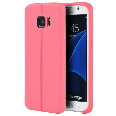 Look Cake - Samsung Galaxy S7 Edge Case, by Insten Slim Jacket Leather Look Finish TPU Rubber Skin Gel Case Cover For Samsung Galaxy S7 Edge