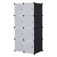 thumbnail image 3 of Tcbosik 8-Cube Storage Organizer with Hanging Rod and Doors, DIY Plastic Modular Bookshelf, Multifunctional Closet Cabinet for Bedroom, Living Room, Space Saving, Black & White, 3 of 8