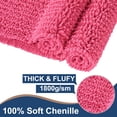 thumbnail image 3 of Juego de alfombras de baño FLOLEOPA, lujosas alfombrillas de baño de chenilla de color rosa intenso, 3 of 6