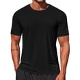 thumbnail image 6 of Workout Shirts for Men, Short Sleeve Athletic T-Shirt, Moisture Wicking Running Tee, Crew Neck Performance Gym Training Top Black S, 6 of 6