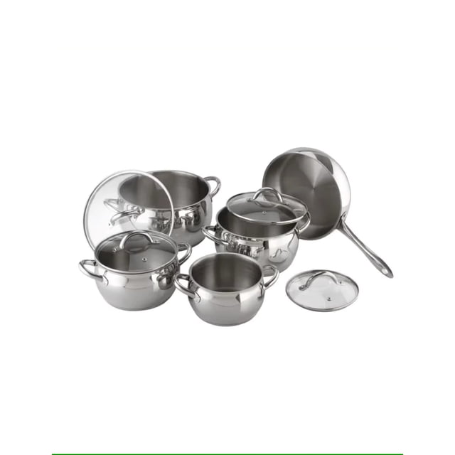 Batería de Cocina Kuchen 9 Piezas Acero Inox 0.6mm Magefesa