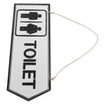 thumbnail image 4 of DEEPCRAFF Double-Sided Wooden Bathroom Sign with Hanging Rope, White Restroom Wall Decor for Home and Office, 4 of 6