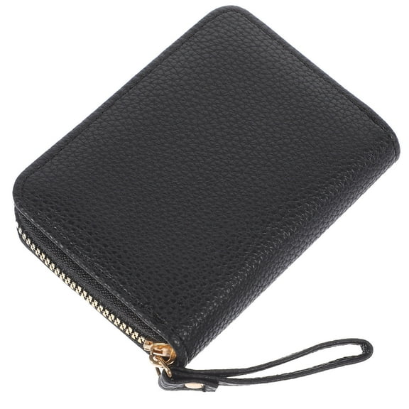NIAIZEK Black PU Wallet Organizer for Women Coin Purse for Shopping 1Pack