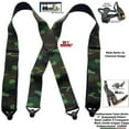thumbnail image 2 of Hold-Up Brand Woodland Camouflage Pattern wide Hold-Up Suspenders w/ USA Patented Plastic Gripper Clasp, 2 of 4