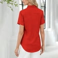thumbnail image 5 of Hearthz Women's Golf Polo Shirts Short Sleeve 3 Buttons Collared Uniform Tops UPF 50+ Sun Protection Womens Golf Polo Shirts Red L, 5 of 5