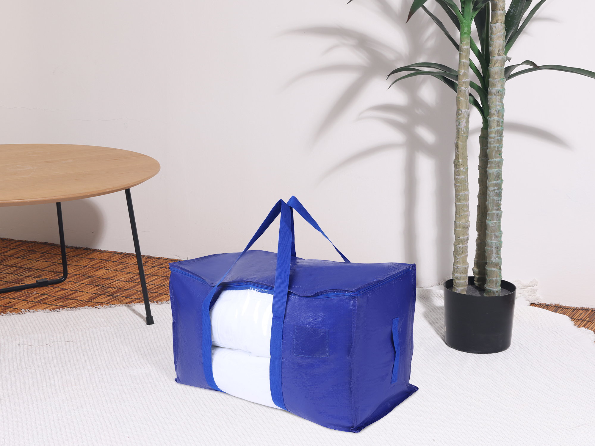 Unique Bargains 1 Pack Clothes Storage Bags Moving Bags Blue 27*14*15in