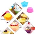 thumbnail image 3 of Chainplus Silicone Cupcake Liners Réutilisables Tasses de Cuisson Antiadhésif Facile Propre Moules à Pâtisserie Différentes Formes 30 Pièces Colorées, 3 of 8