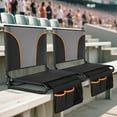 thumbnail image 2 of Sophia & William Stadium Seats Portable Stadium Chair for Bleacher with Front Storage Pocket, 2 Pack,Black, 2 of 10