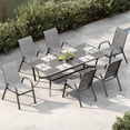 thumbnail image 2 of Gaderth Patio Chairs Set of 6, Outdoor Stackable Dining Chairs With Textilene Fabric, High Back All Weather Deck Chairs With Steel Frame and Armrests for Backyard Poolside Garden Balcony, 2 of 7