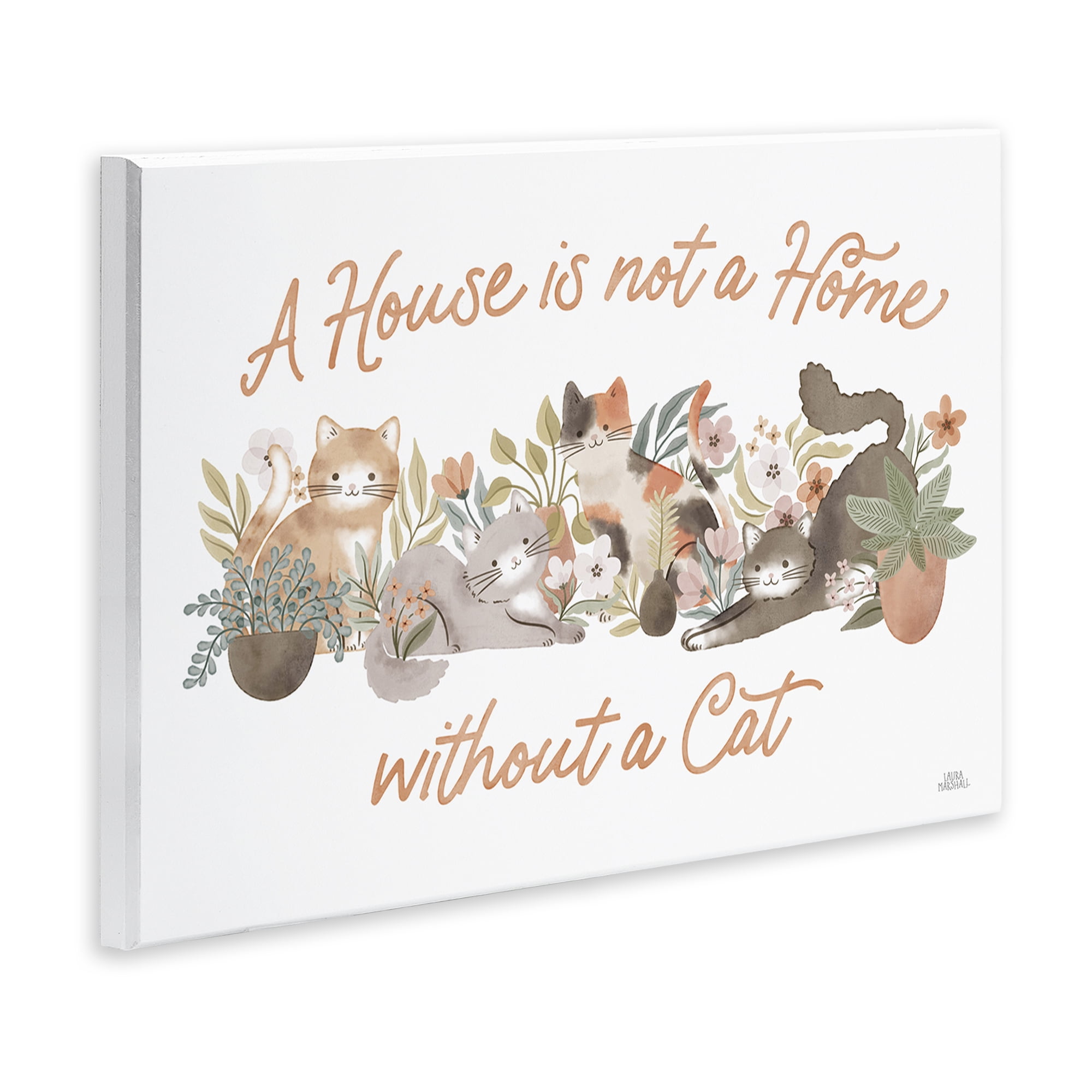 Stupell Industries Cozy Cats & Plants Phrase Animals & Insects Painting Unframed Art Print Wall Art, 15 x 10