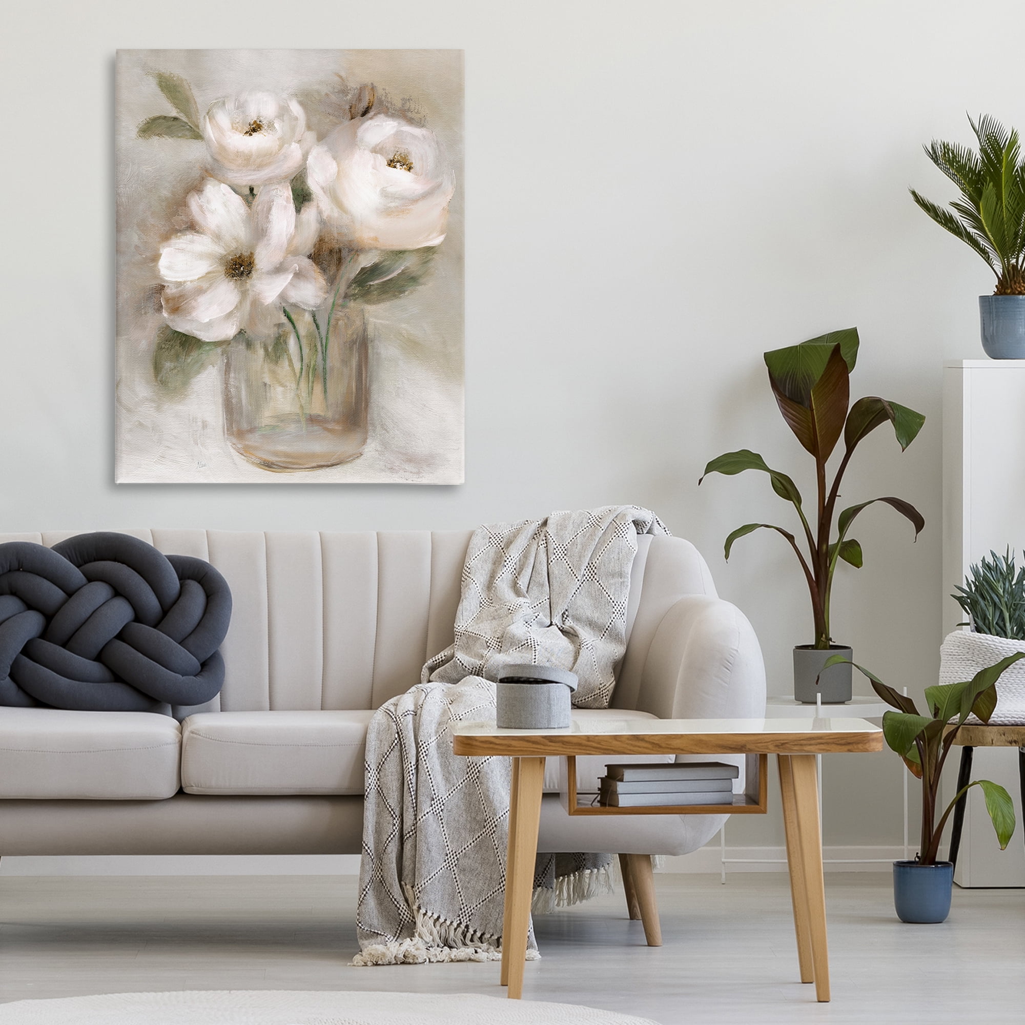 Stupell Industries Soft Brushstroke Roses Canvas Wall Art, design by Nan