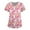 EA07-Pink, variant on ADSSDQ Womens Easter Scrubs Tops Casual Short Sleeve V Neck Tops Bunny Egg Hunt Print Working Uniform Scrub Shirts For Women with Pockets Black S