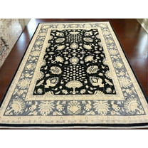 Oushak Ziegler 10X14 Black/Gray Handmade Wool Rug # 11461