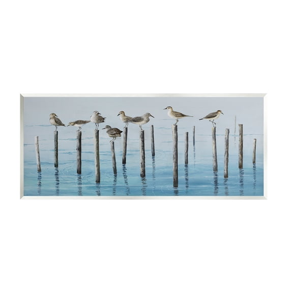 Stupell Industries Perched Sea Birds Animals & Insects Painting Unframed Art Print Wall Art, 17 x 7