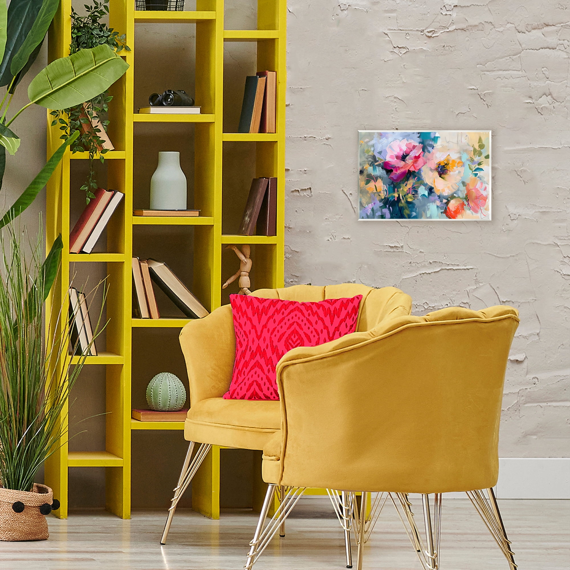 Stupell Industries Vibrant Florals Brushed Abstract Wall Plaque Art, design by Creative Studio