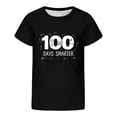 thumbnail image 4 of SGMVNU 100 Days of School Shirts for Boys Girls Girls Short Sleeve Tops Size 8 Fashion Short Sleeve Crewneck Tee Tops Cotton Tshirts Kids Summer Outfits(Size 3-4 Years,Black), 4 of 4