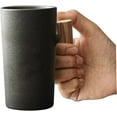 thumbnail image 3 of Coffee Mug with Wooden Handle 220ml Wooden Coffee Mug Coffee Mugs Ergonomic Exquisite Stoneware Vintage Mugs Home Office Ceramic Cup for Tea Drinks Water, Black, 3 of 8