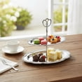 thumbnail image 5 of Hfppkn 2-Tier 304 Stainless Steel Cupcake Stand Fruit Dessert Tray for Party Wedding 28.2x22cm Silver, 5 of 7