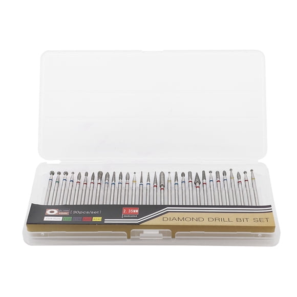 30 unids/set cabeza de pulido de diamante taladro de decoración de uñas Kit de cabeza de pulido accesorios de máquina de perforación de uñas A