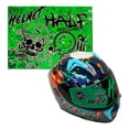 thumbnail image 5 of Casco abatible Drago Cyan certificado DOT, talla XL, diseño blue/neón., 5 of 5