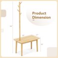 thumbnail image 3 of Costway End Table with Coat Rack 2-in-1 Side Table 3 Hooks for Hats Bags Coats Freestanding Natural, 3 of 10