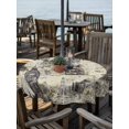 thumbnail image 2 of Outdoor Tablecloth with Umbrella Hole for Patio/Picnic/Party/Camping, Brown Architecture Waterproof Table Cloth Round Cover Washable, Abstract City Vintage Eiffel Tower (Dia 60"), 2 of 9
