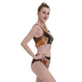 thumbnail image 4 of Daiia Elephant Sunset in Kenya printed 2 piece Swimsuit Bikinis for Women High Waisted Racerback Bathing Suits Summer Tummy Control Scoop Neck Swimwear-Large, 4 of 8