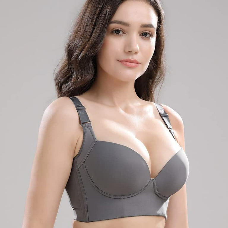 Women's Deep V Cup Hide Back Fat Bra With Shapewear Incorporated Full  Coverage Push Up Sculpting Uplift Sports Bras For Women