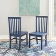 thumbnail image 4 of Linon Erwin Set of Two High Slat Back Side Dining Chairs in Navy Blue Rubberwood, 4 of 4
