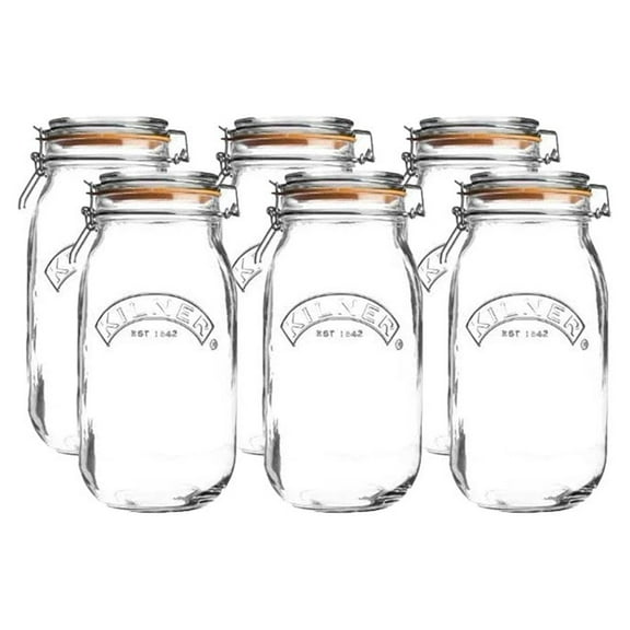 Kilner 2L Round Swing Top Glass Jars | 6-pack
