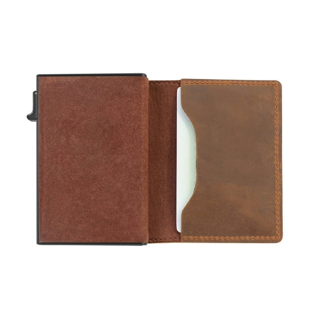 Leather Wallet With Protective Case for Airtags Multifunctional Buckle Card Bag Compatible With AirTag Sleeve for Men