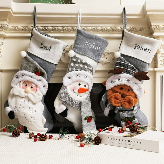 Gcvizuso Christmas Stockings, Clearance Christmas Decor, Christmas Gift Snowman Santa Rudolph Faceless Doll Goblin Bags Christmas Decorations Ornaments Candy Bag