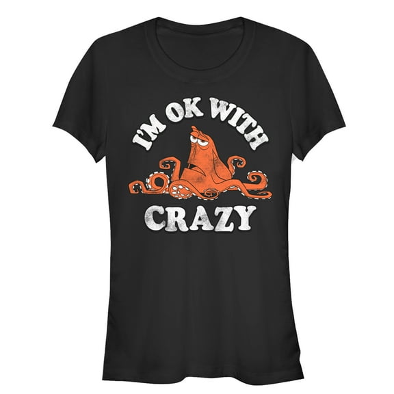 Junior's Finding Dory Hank Ok With Crazy  Graphic Tee Black Small