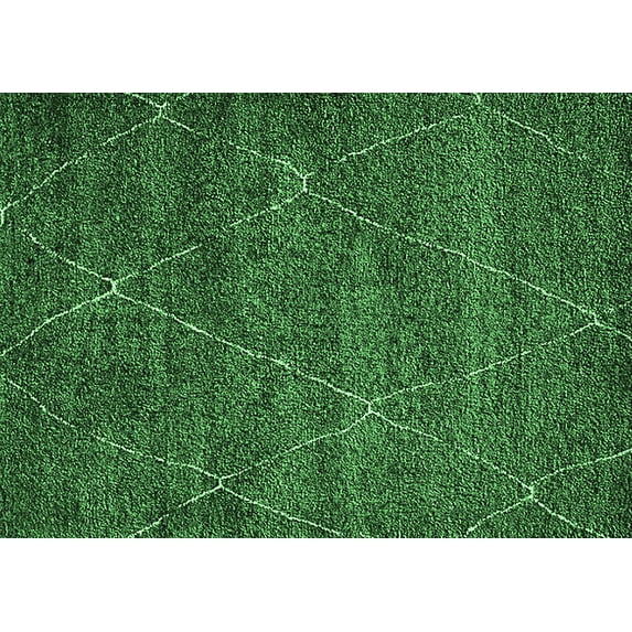 Ahgly Company Indoor Rectangle Oriental Emerald Green Industrial Area Rugs, 7' x 10'