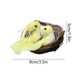 thumbnail image 3 of Artificial Sparrow Nest Set, 2 Clip On Birds with Rattan Nest and Faux Eggs, Realistic Feathered Ornaments for Tree and Wreath - Yellow, 3 of 6
