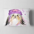 thumbnail image 2 of Designart Stylish Puppy with Purple Hat - Animal Throw Pillow - 12x20, 2 of 5