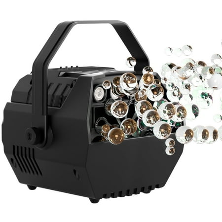 VIPQV Bubble Machine, 15W Automatic Bubble Blower with 2 Speed & Fog Effect, Stage Lighting for Parties, Weddings, Birthdays, and Events, Plug-in or Battery Operated