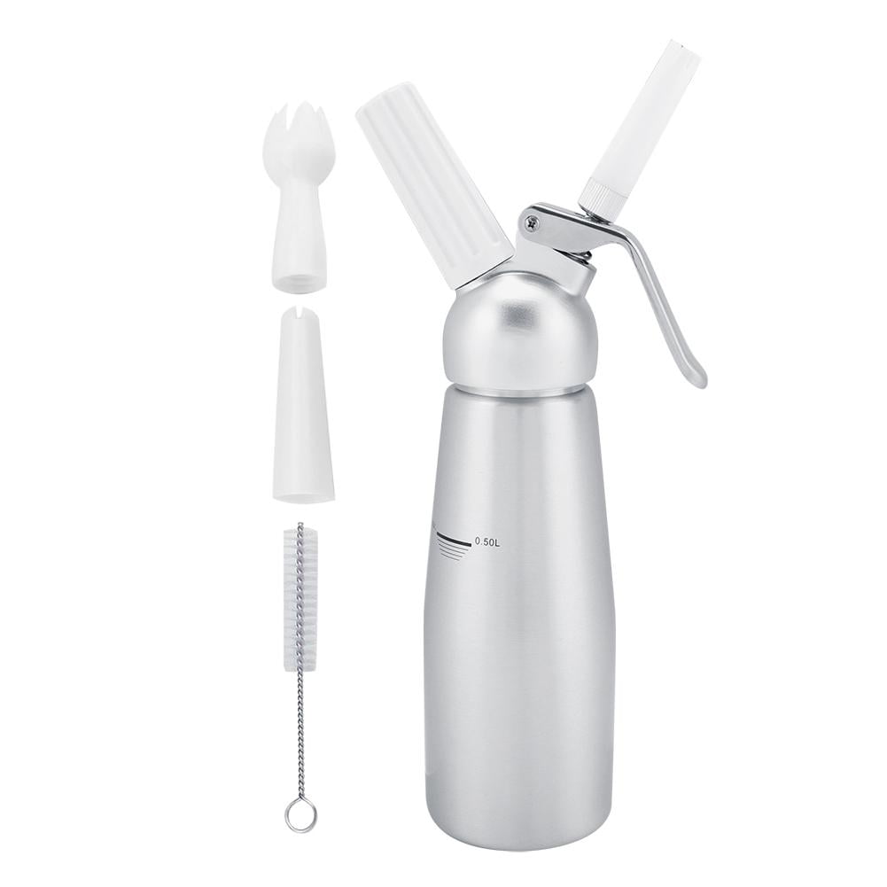 Tebru Cream Dispenser, 500ml Portable Aluminum Whipped Cream Dispenser