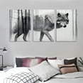 thumbnail image 3 of JEUXUS  Canvas Wall Art Forest Abstract Animal Art On Wolf Canvas Print Artwork Wall Art Paintings Modern Picture Print for Living Room Dinning Room Bedroom12''x16''X3 Panels, 3 of 4