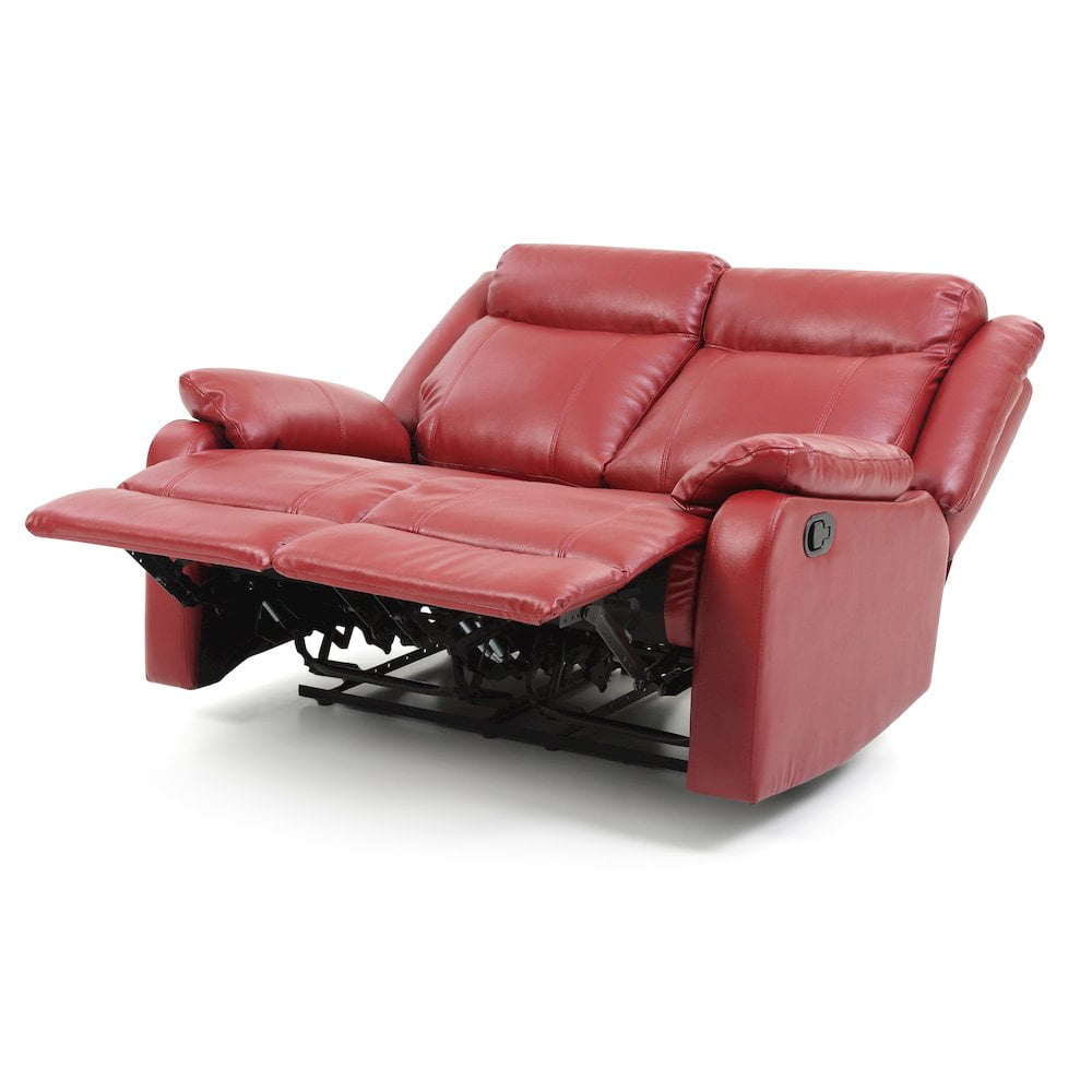 Glory Furniture Ward Reclining Loveseat in Red Color